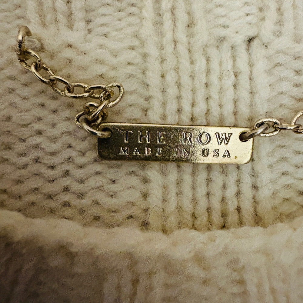 The Row | Crew Neck Ivory Cable Knit Sweater - Picture 3 of 9